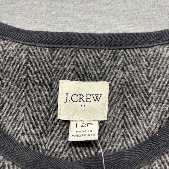 J. Crew NWT Herringbone Cropped Blazer Jacket Heathered Grey Size 12P Career - Picture 5 of 11